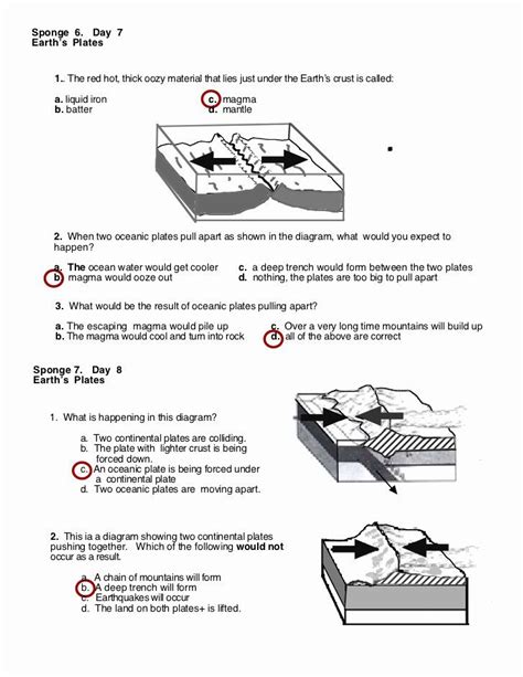 plate tectonics worksheet answers pdf